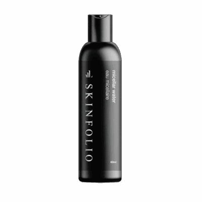 SkinFolio Micellar Water for gentle facial cleansing, 60ml bottle.